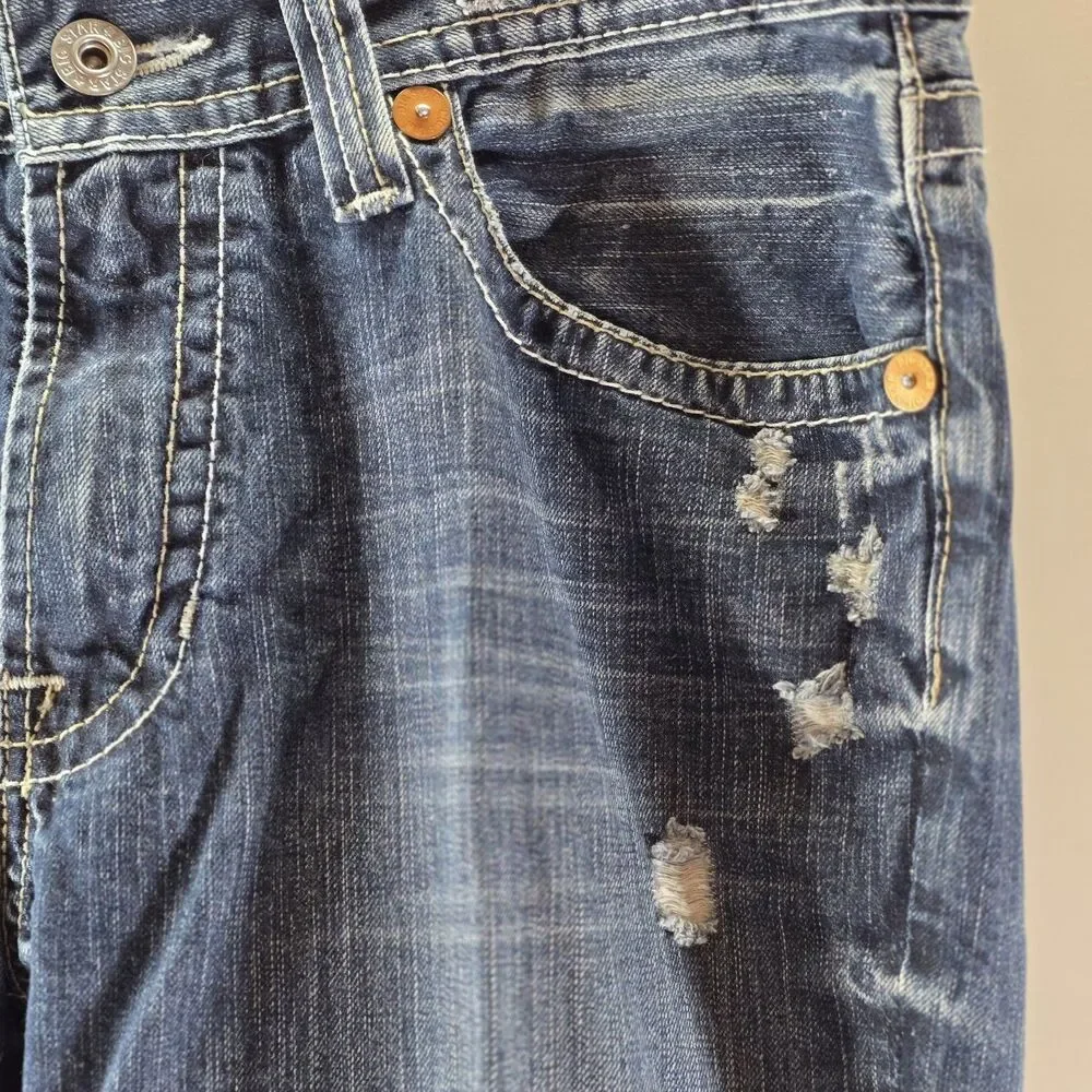 Big Star Pioneer Y2K Distressed Boot Cut Jeans 33L Buckle Exclusive